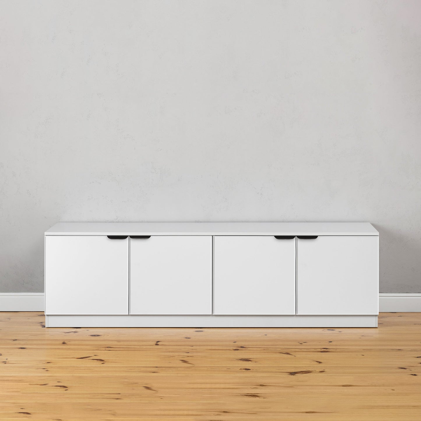 BUCHAREST TV UNIT- WHITE - SLIM - PULL BLACK