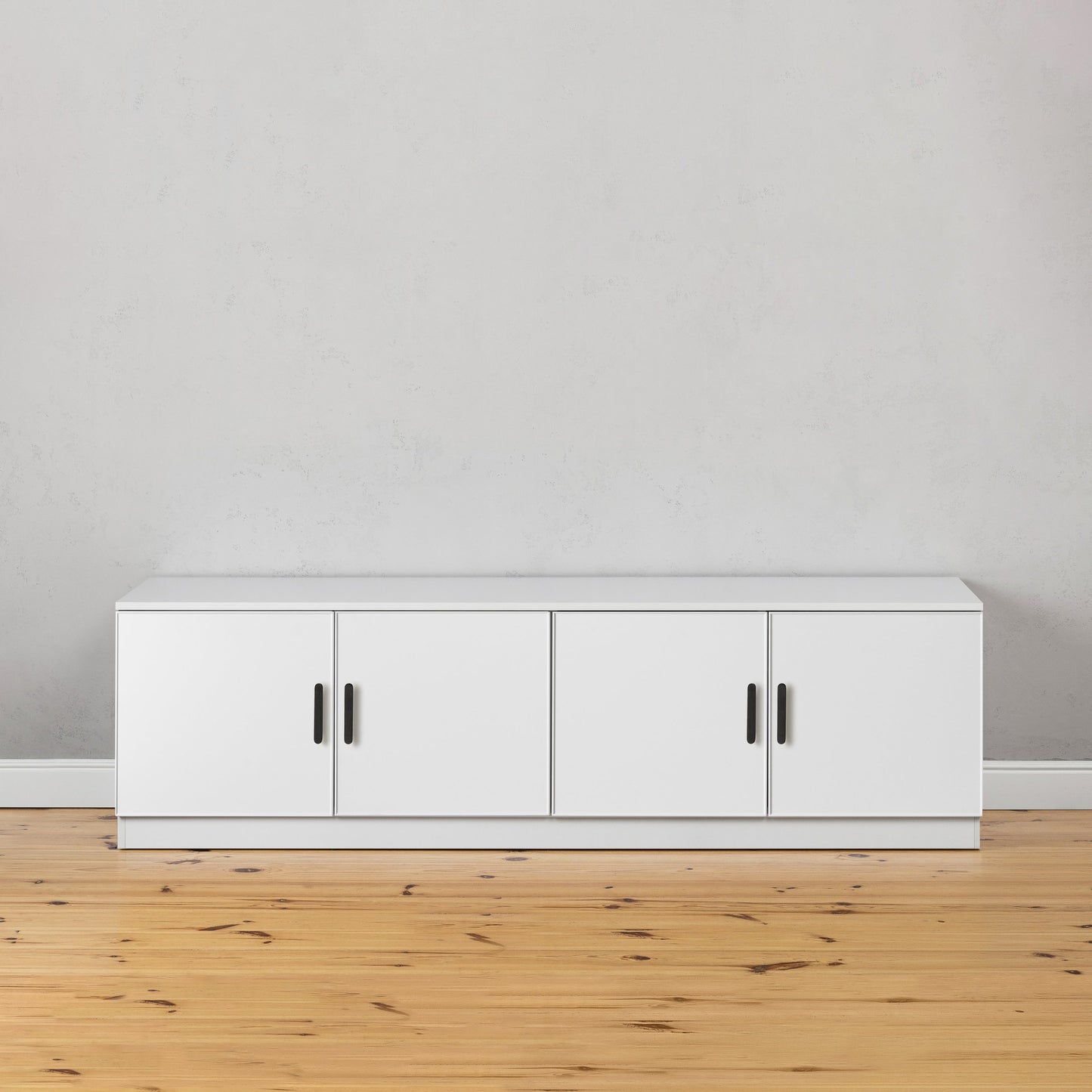 BUCHAREST TV UNIT- WHITE - SLIM - OVAL BLACK