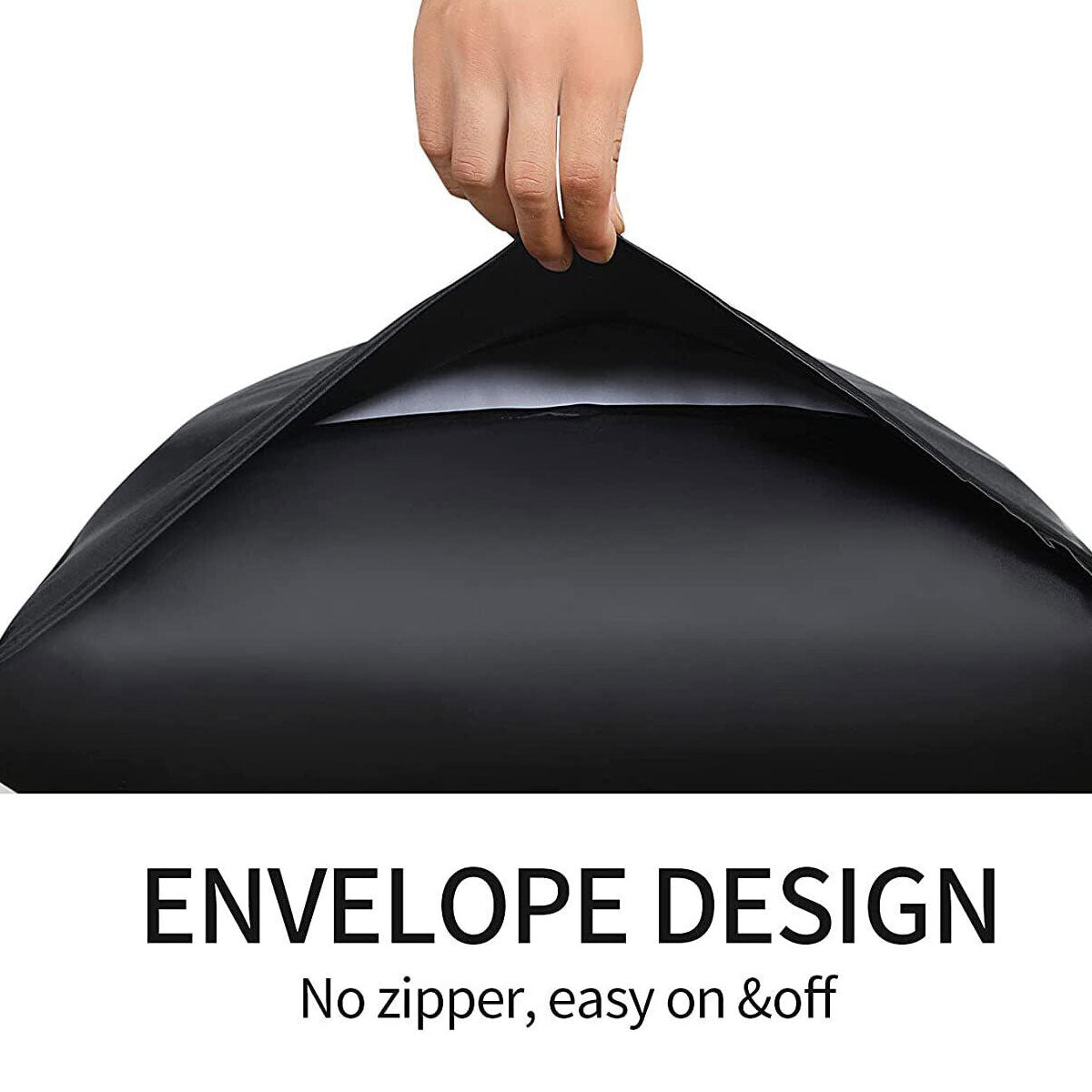 Pair of Standard Satin Silk Pillowcases with Envelope Closure 51 x 76 cm Grey