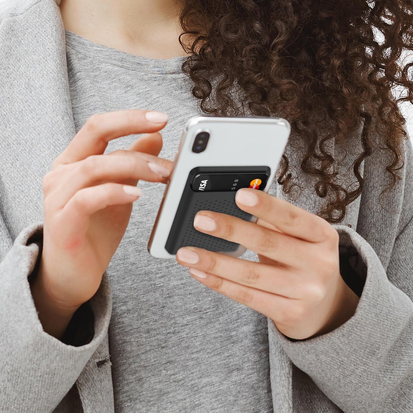 Silicone Adhesive Card Case Pink