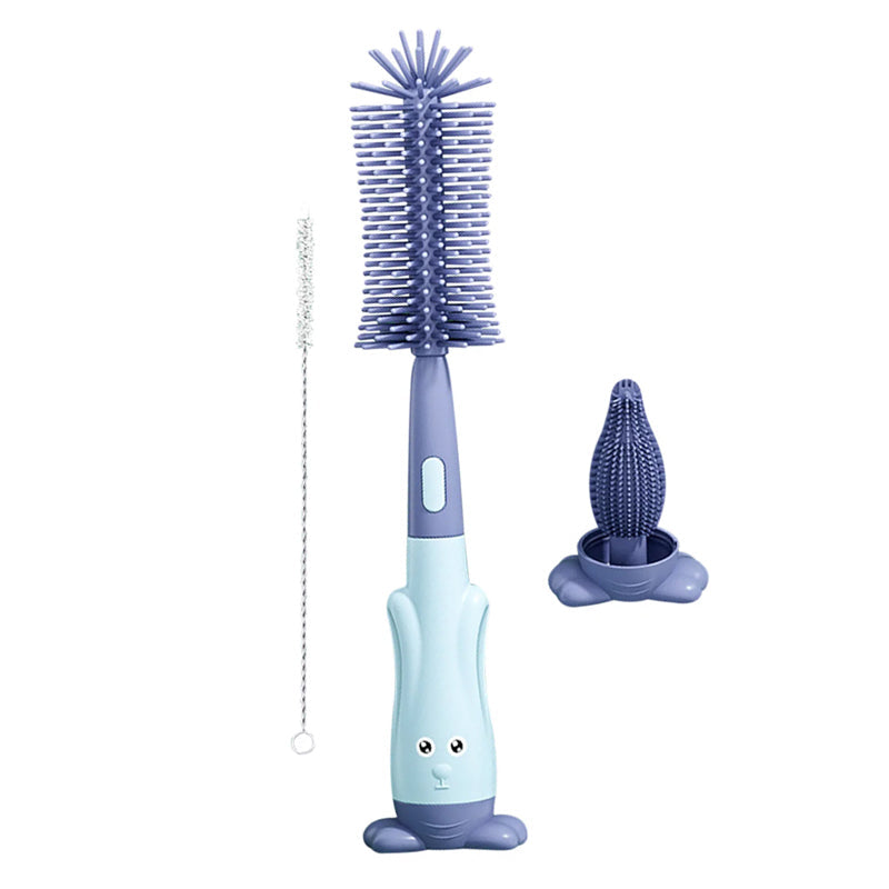 Vibe Geeks 3 in 1 Silicone Bottle and Teat Cleaning Brush - Red