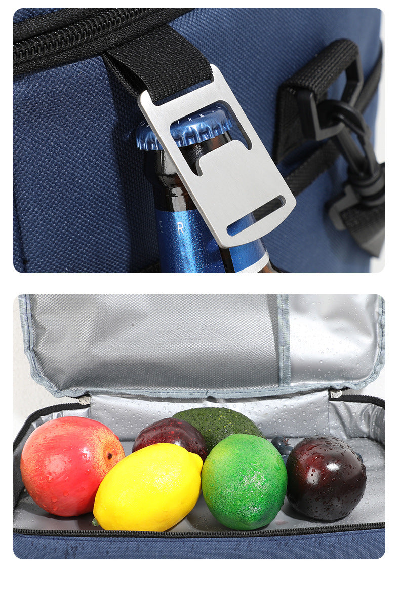 Navy Blue 23L Extra Large Insulated Cooler Bag with Double Layers - Perfect for Camping, Picnics, and Outdoor Adventures