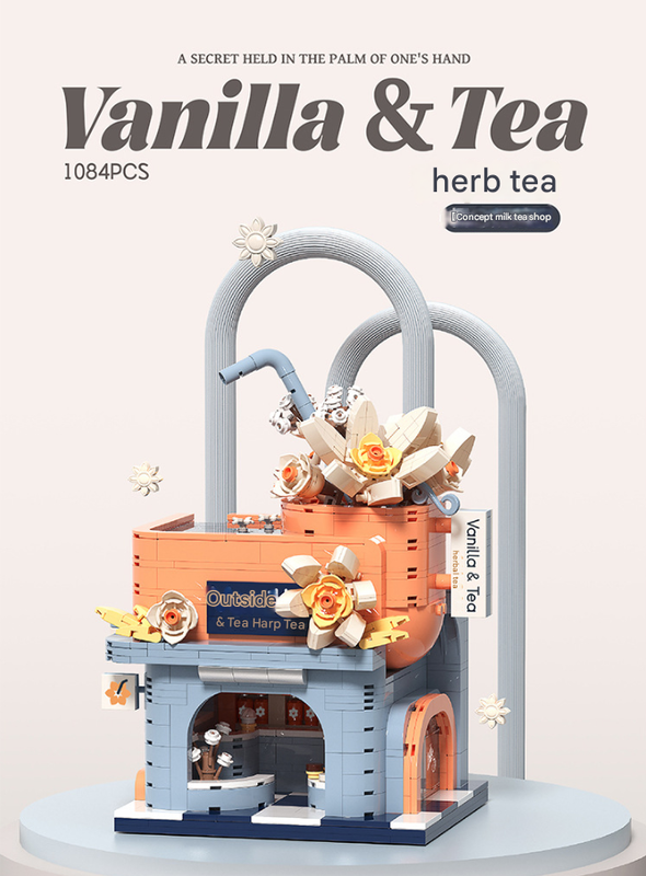 (Milk Tea Shop) Enchanting Streetscape Blocks - Creative Building Blocks Set