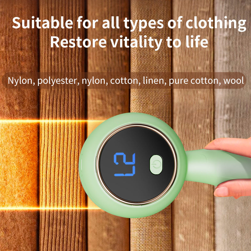 White Electric Lint Remover - Rechargeable Fabric Shaver with LCD Display