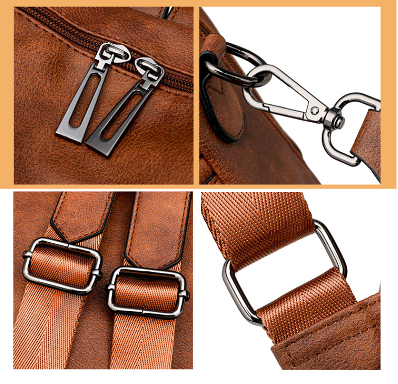 Purple Fashionable Women's Backpack Set - With Coin Purse and Tassels