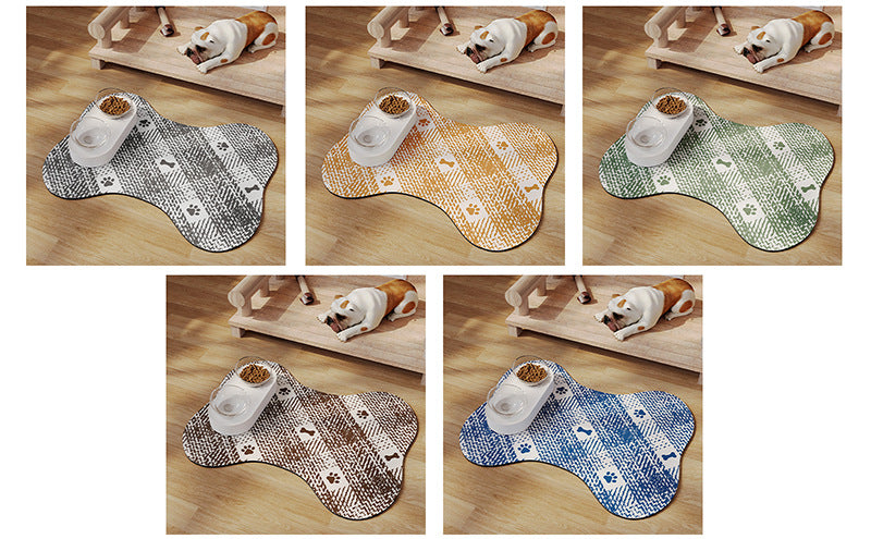 Green And White Pet Feeding Mat 45x60cm - Anti-Slip, Durable Diatom Mud Mat for Dogs and Cats, Easy to Clean