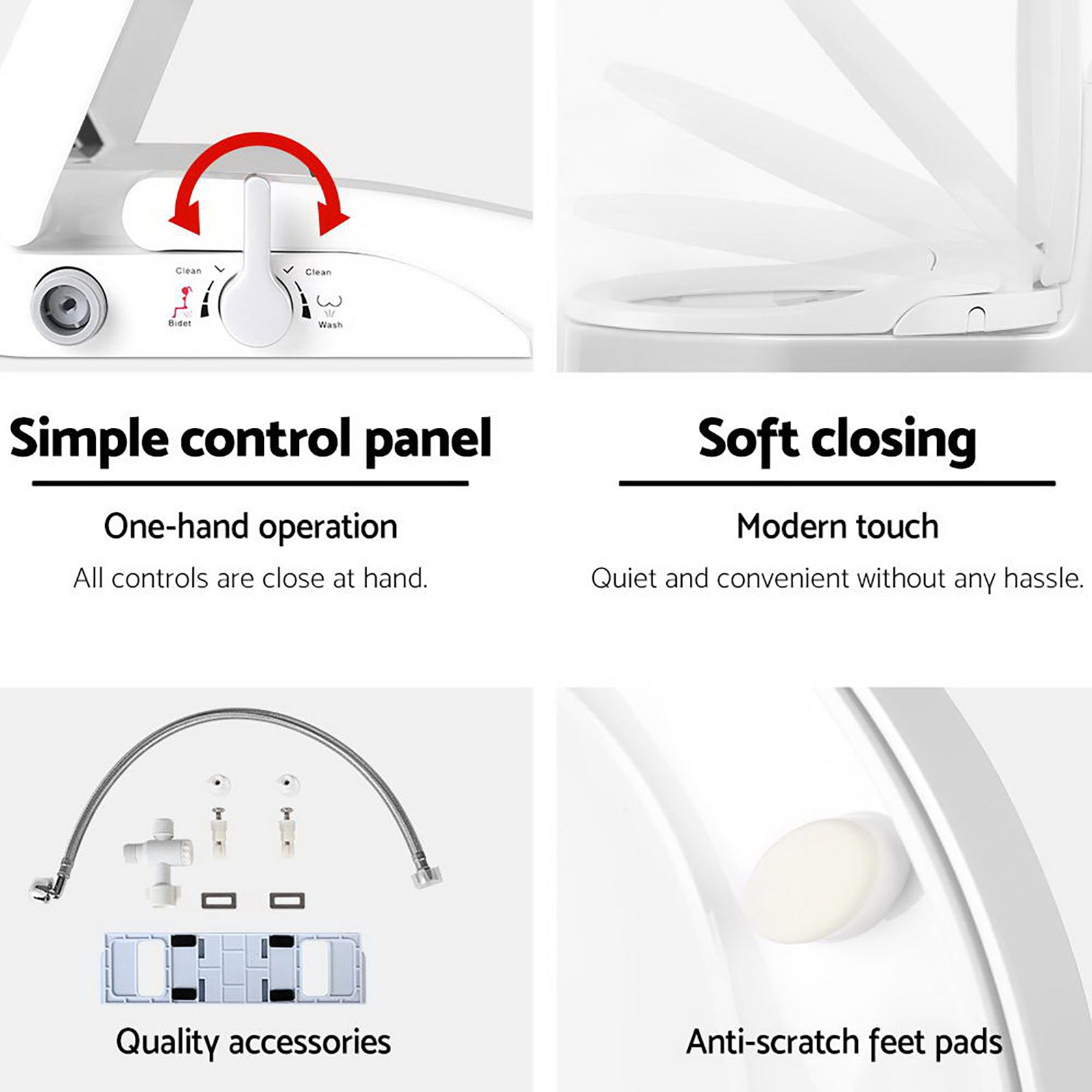 Non Electric Bidet Toilet Seat Bathroom - White