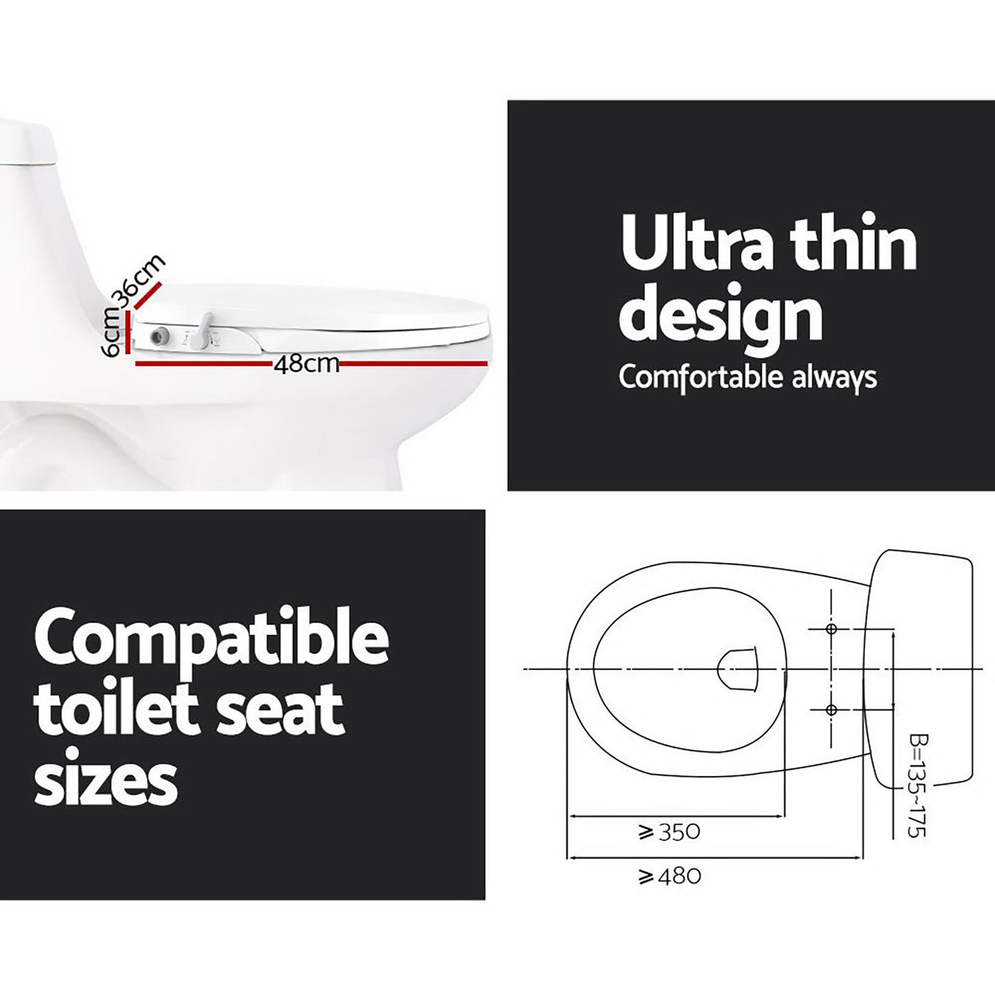 Non Electric Bidet Toilet Seat Bathroom - White