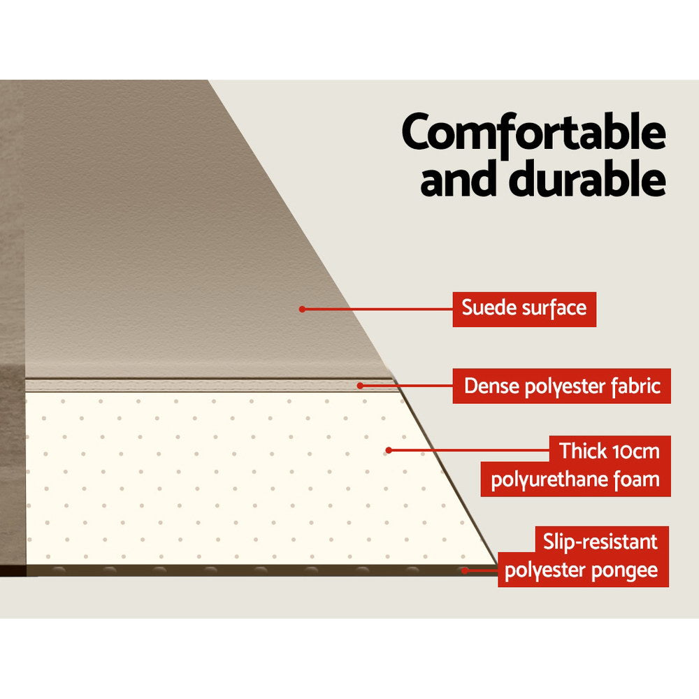 Weisshorn Single Size Self Inflating Matress Mat Joinable 10CM Thick Coffee
