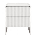 Artiss Bedside Table 2 Drawers - Beige