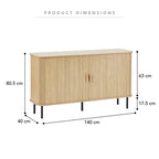 Haven Sliding Door Sideboard Natural (140cm)