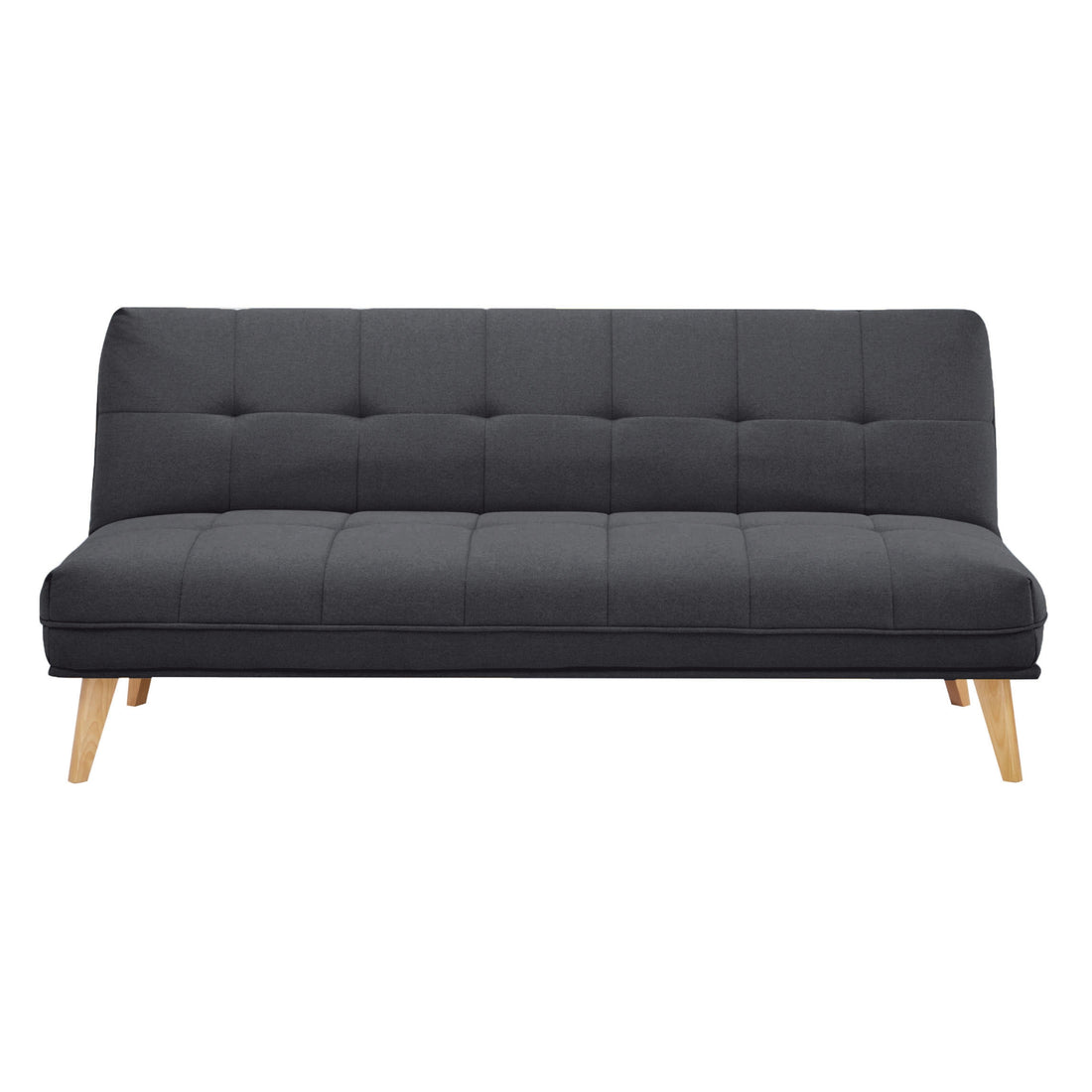 Jovie 3 Seater Sofa Queen Bed Fabric Uplholstered Lounge Couch - Dark Grey