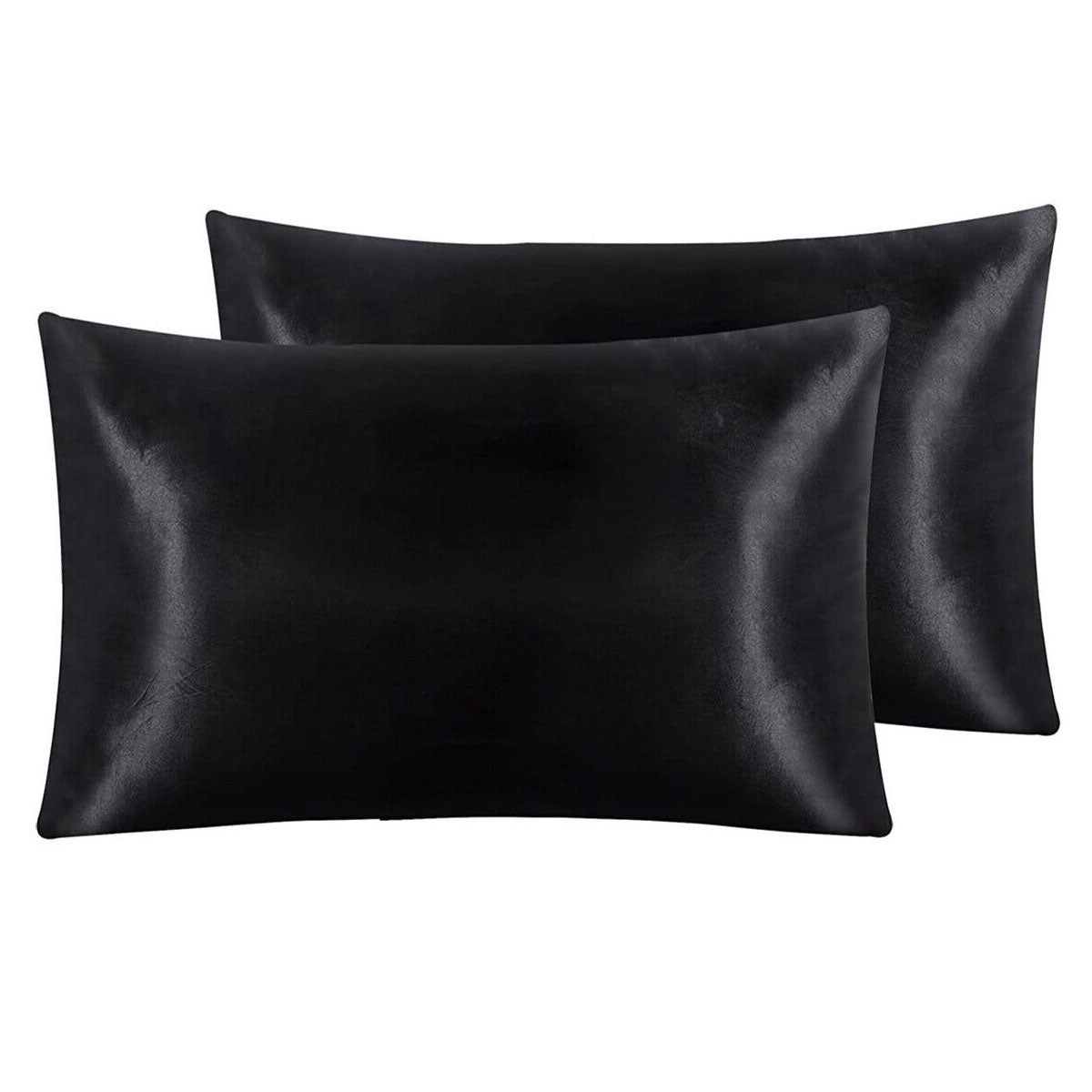 Pair of Standard Satin Silk Pillowcases with Envelope Closure 51 x 76 cm Rose