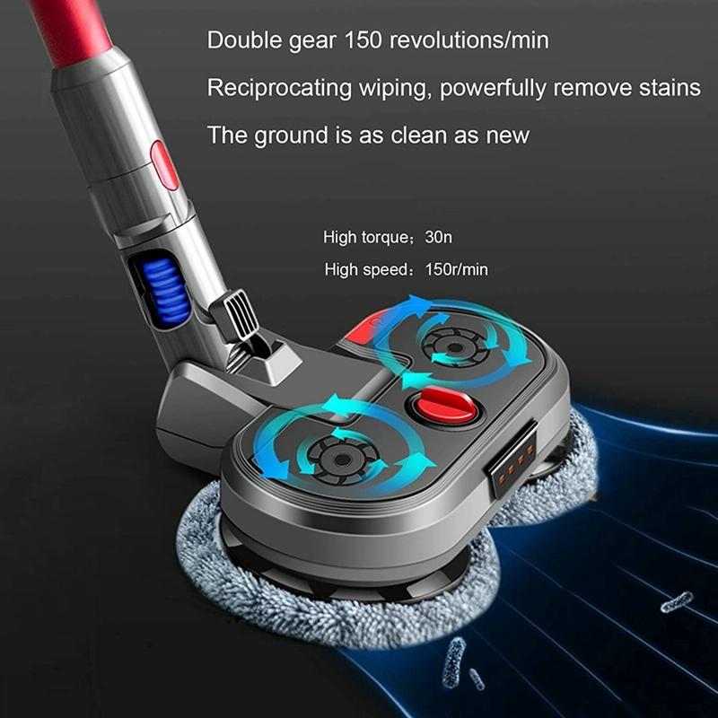 Electric Vacuum Cleaner with Integrated Mopping Head and Water Tank - Includes 6 Rag Pieces - For Dyson V15