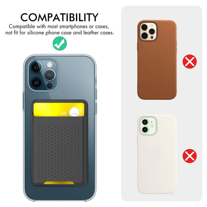 Universal Adhesive Silicone Card Case For Mobile Phones - Black