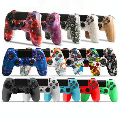 Wireless Bluetooth Game Controller for Ps4 with Dual Vibration and Light Strip - White