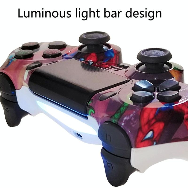 Wireless Bluetooth Game Controller for Ps4 with Dual Vibration and Light Strip - White