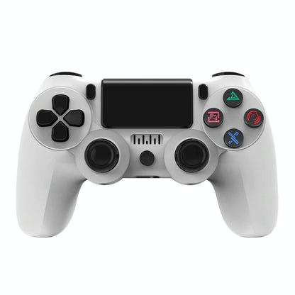 Wireless Bluetooth Game Controller for Ps4 with Dual Vibration and Light Strip - White