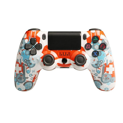 Wireless Bluetooth Game Controller for Ps4 with Dual Vibration and Light Strip - White