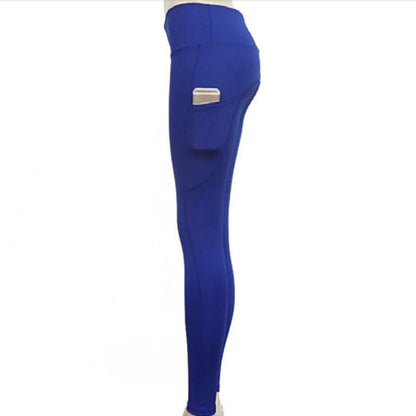 High Elastic Yoga Pants With Pockets For Women Stretch Leggings For Jogging Workout And Running Size S - Black
