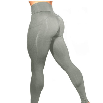 High Elastic Yoga Pants With Pockets For Women Stretch Leggings For Jogging Workout And Running Gym Tights For Women Size M - Black
