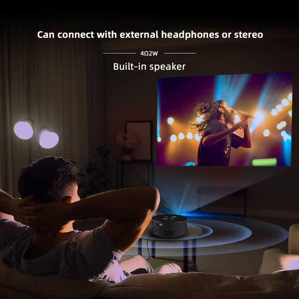 Portable Mini Projector - Hd Led Usb Powered Wired Connection - White