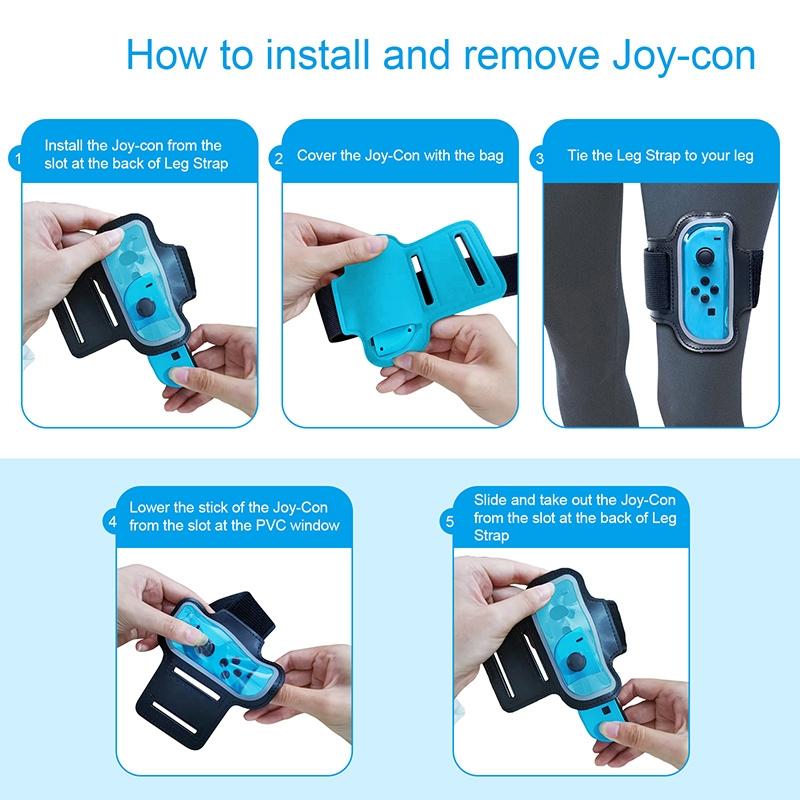 2-pack Joy-con Leg Straps for Nintendo Switch - Red Blue