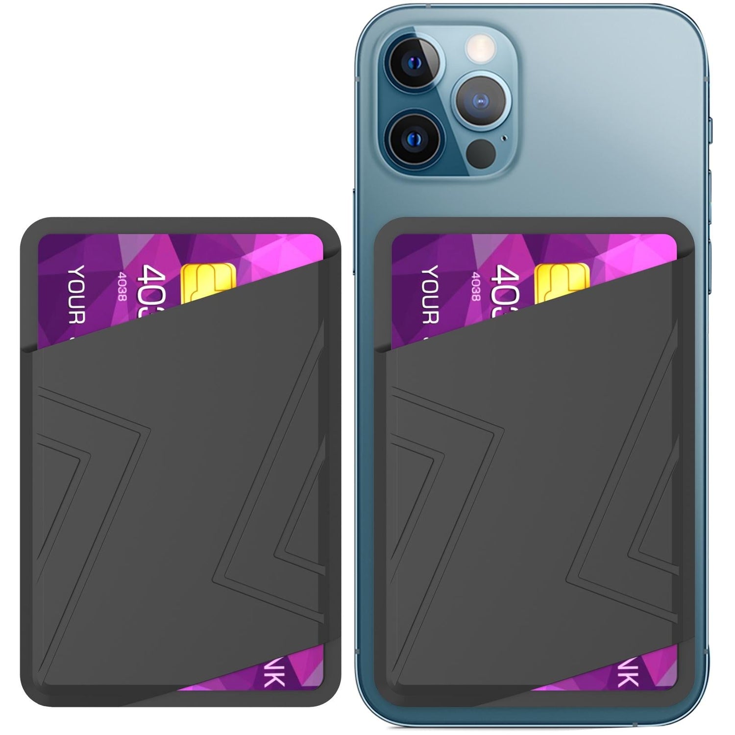 Silicone Card Case Black - Pink