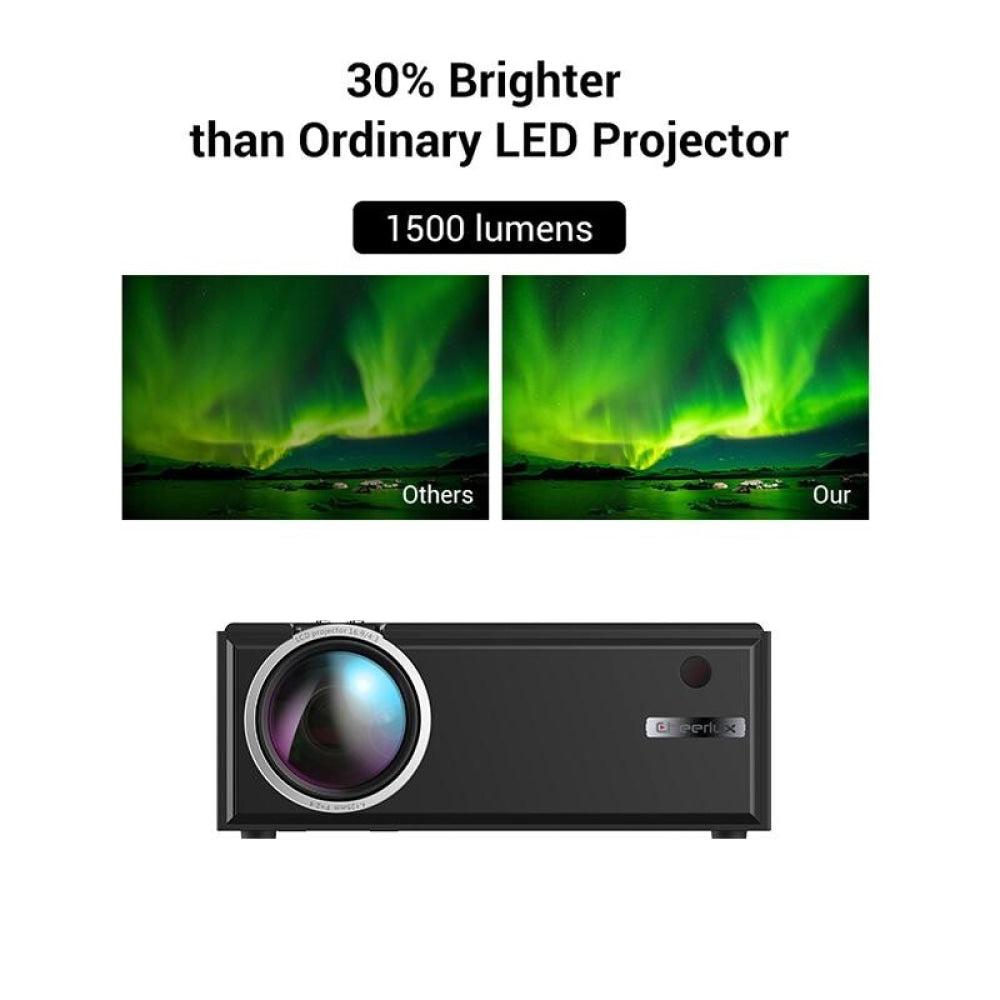 1800 Lumens Hd Wifi Smart Projector - Hdmi / Usb / Vga / Av - Black