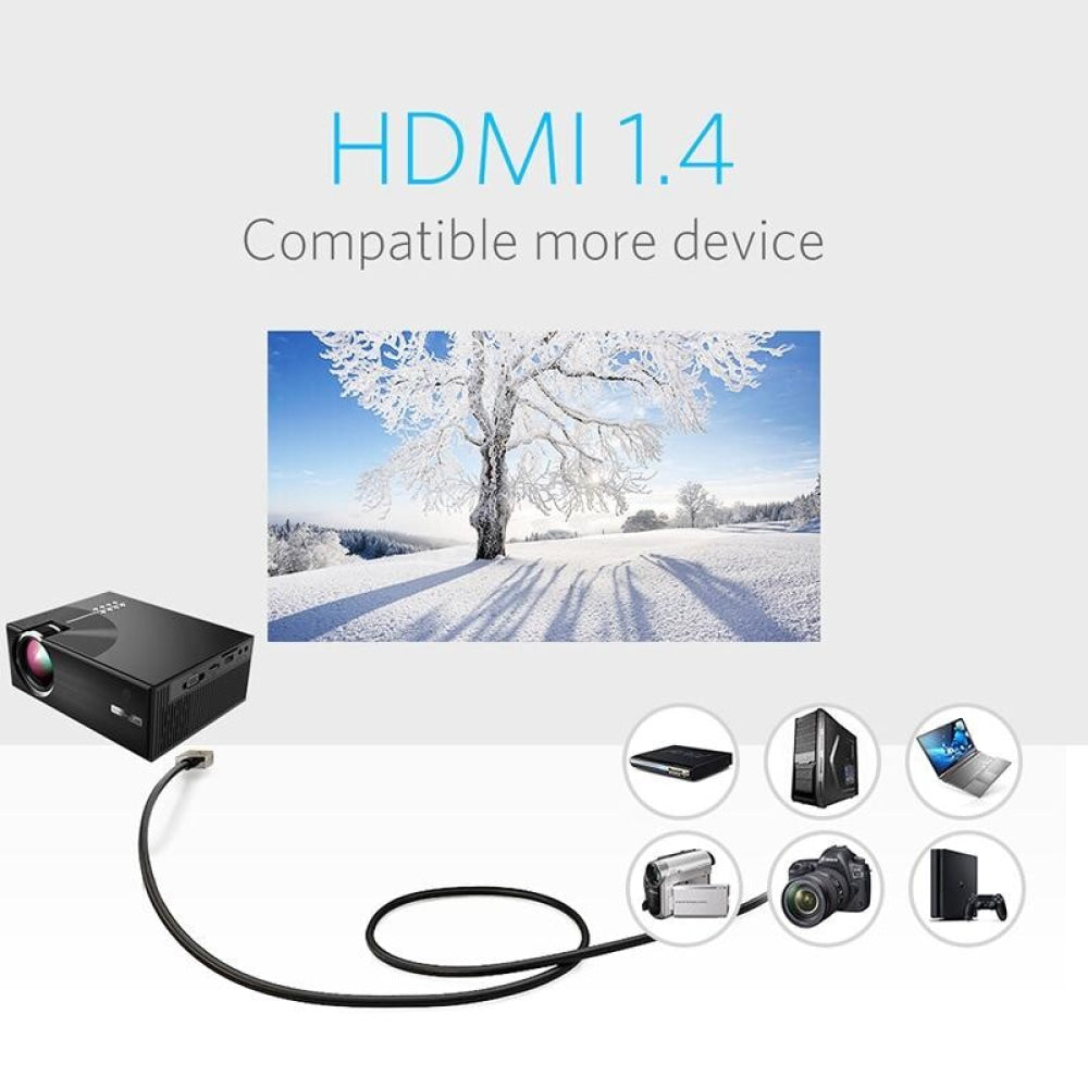 1800 Lumens Hd Wifi Smart Projector - Hdmi / Usb / Vga / Av - Black