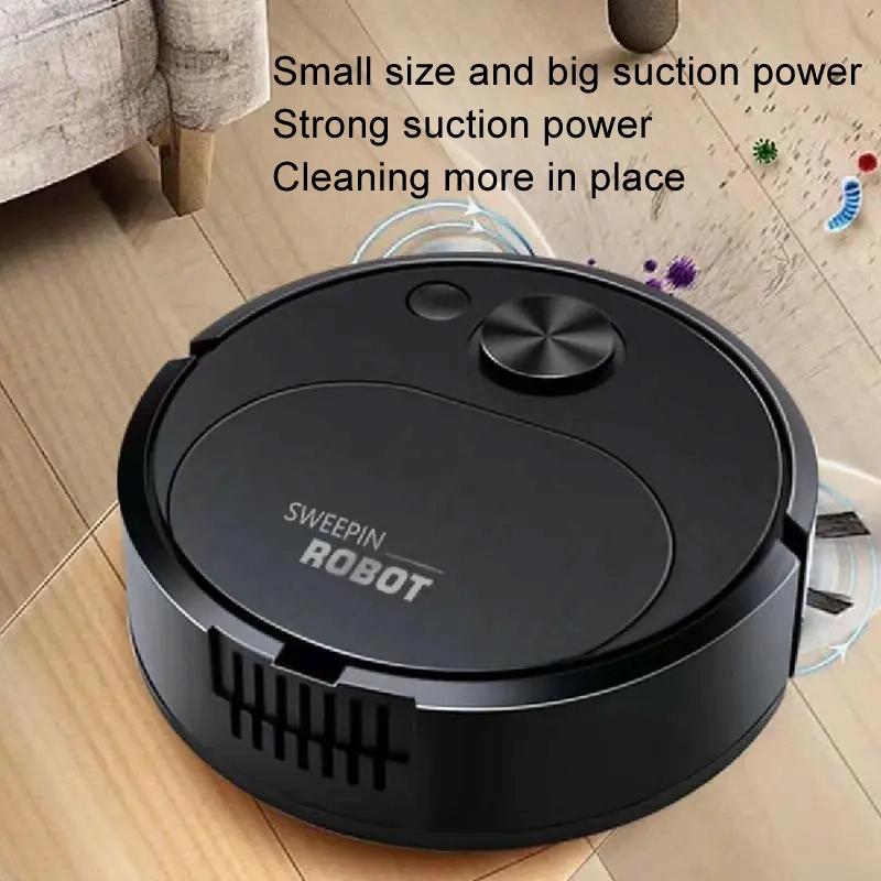 Smart Usb Charging Robot Vacuum for Family Cleaning - Black