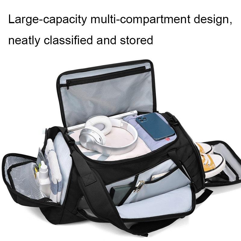 Separate Wet / Dry Large Gym Bag - Grey