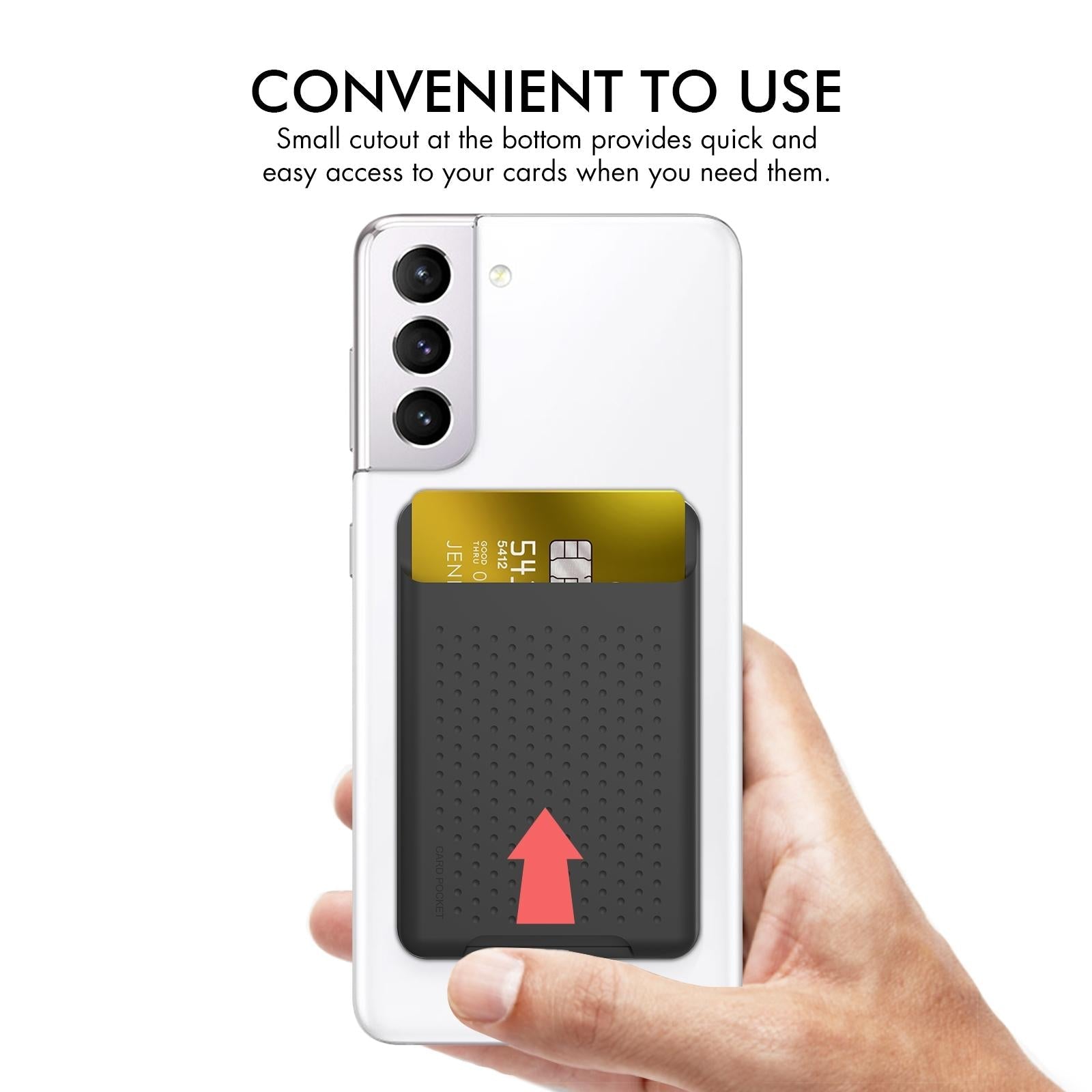 Universal Adhesive Silicone Card Case For Mobile Phones - Pink