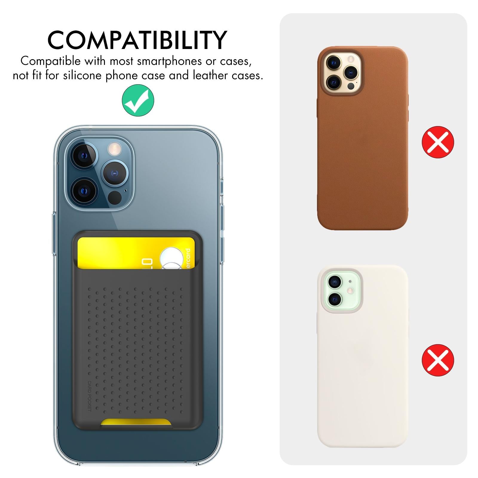 Universal Adhesive Silicone Card Case For Mobile Phones - Pink