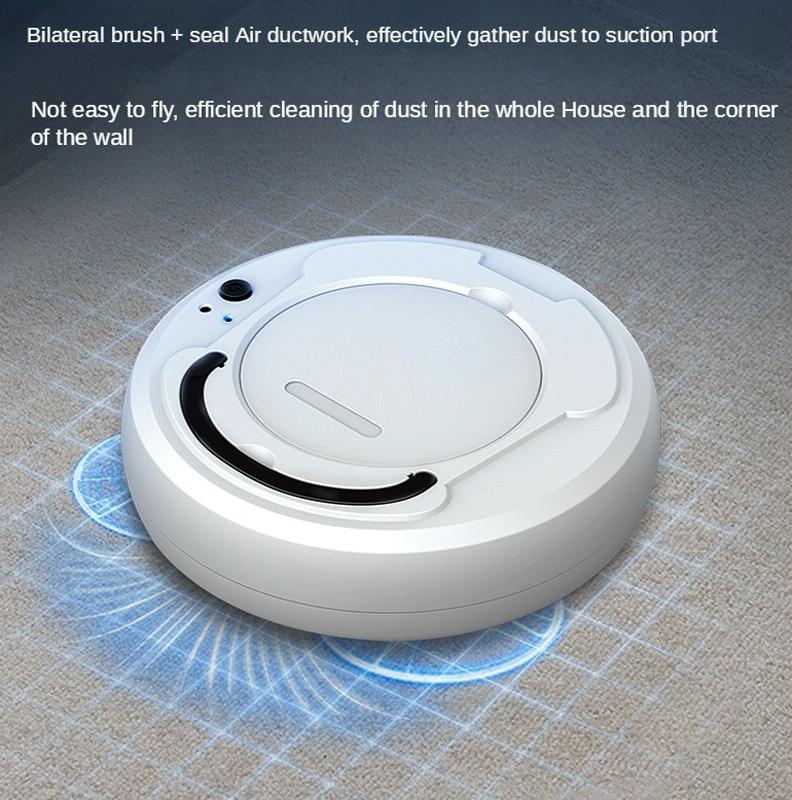 Smart 3-in-1 Robot Vacuum with Wet / Dry Mopping - Rechargeable &amp; Auto Cleaning - Black - Gray