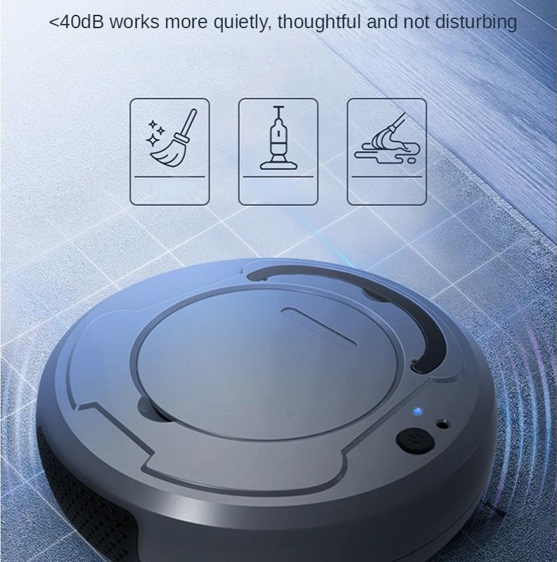 Smart 3-in-1 Robot Vacuum with Wet / Dry Mopping - Rechargeable &amp; Auto Cleaning - Black - Gray