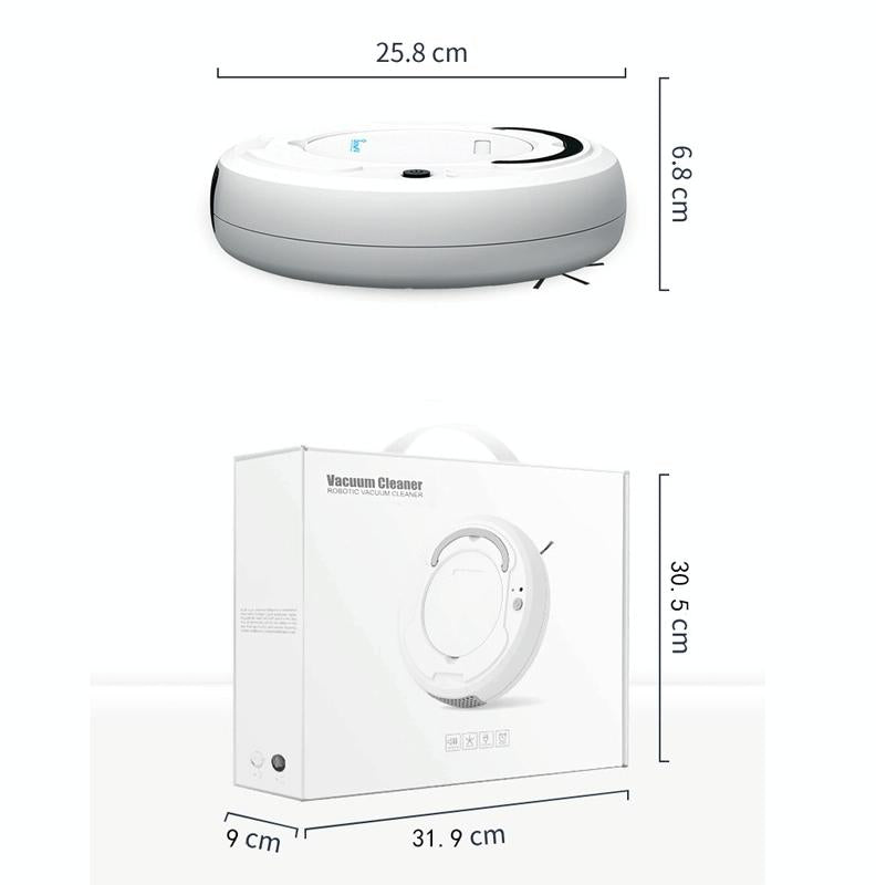Smart 3-in-1 Robot Vacuum with Wet / Dry Mopping - Rechargeable &amp; Auto Cleaning - Black - Gray