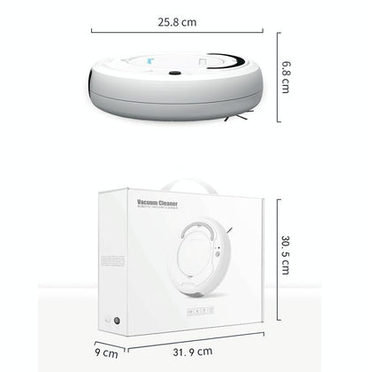 Smart 3-in-1 Robot Vacuum with Wet / Dry Mopping - Rechargeable & Auto Cleaning - Black - Gray