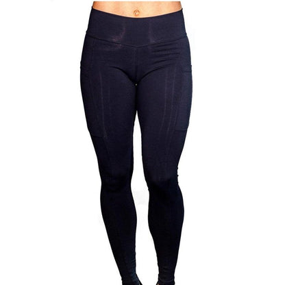 High Elastic Yoga Pants With Pockets For Women Stretch Leggings For Jogging Workout And Running Gym Tights For Women Size M - Gray