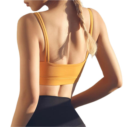 Black Double Shoulder Belt Yoga Vest Size L - Black L