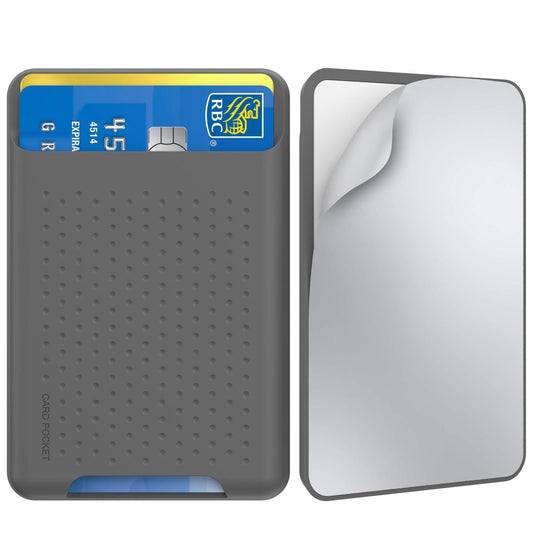 Universal Adhesive Silicone Card Case For Mobile Phones - Dark Gray