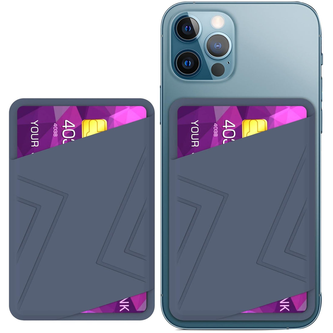 Silicone Card Case Black - Midnight Blue