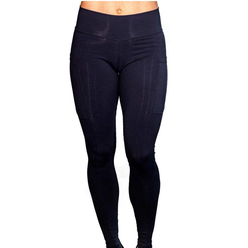 High Elastic Yoga Pants With Pockets For Women Stretch Leggings For Jogging Workout And Running Gym Tights For Women Size M - Red