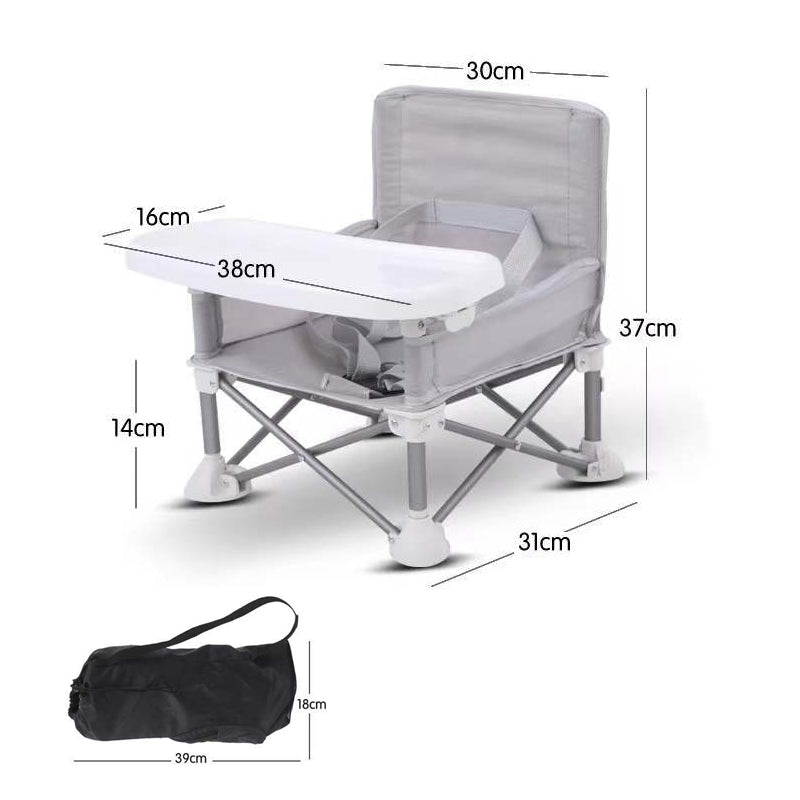 Vibe Geeks Foldable Camping and Dining Chair Outdoor Booster Seat for Toddlers - Khaki