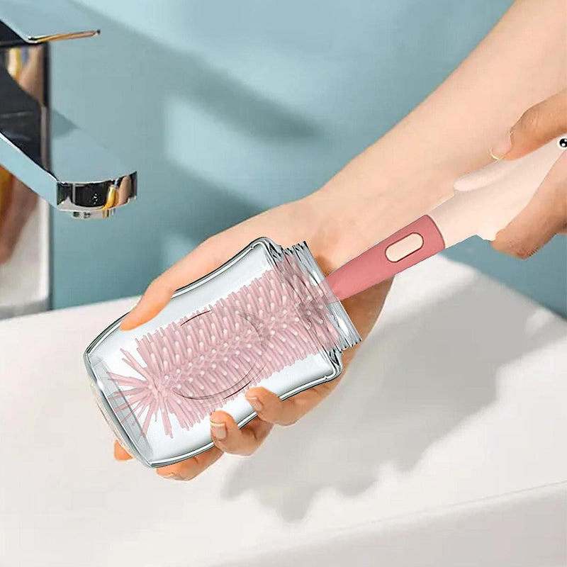 Vibe Geeks 3 in 1 Silicone Bottle and Teat Cleaning Brush - Green