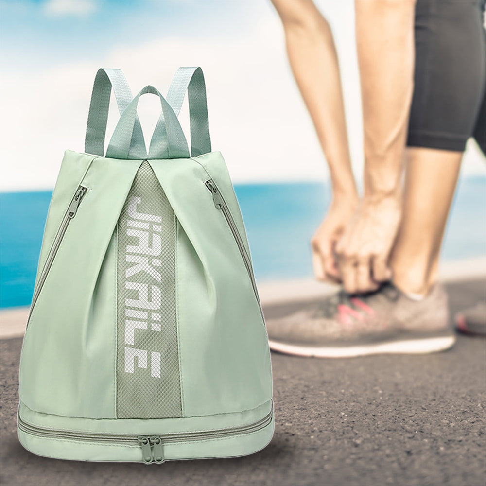 Vibe Geeks Water Resistantion Sports Backpack Gym Bag with Shoes Compartment - Black