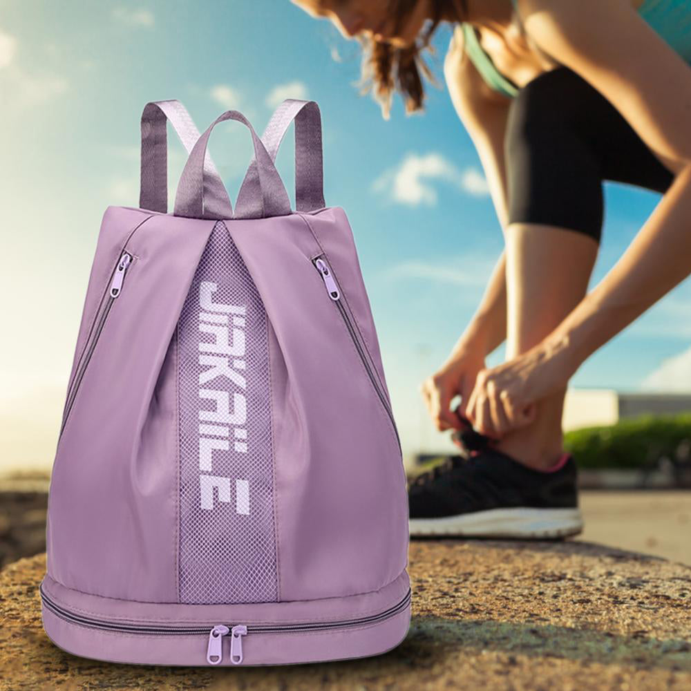 Vibe Geeks Water Resistantion Sports Backpack Gym Bag with Shoes Compartment - Black
