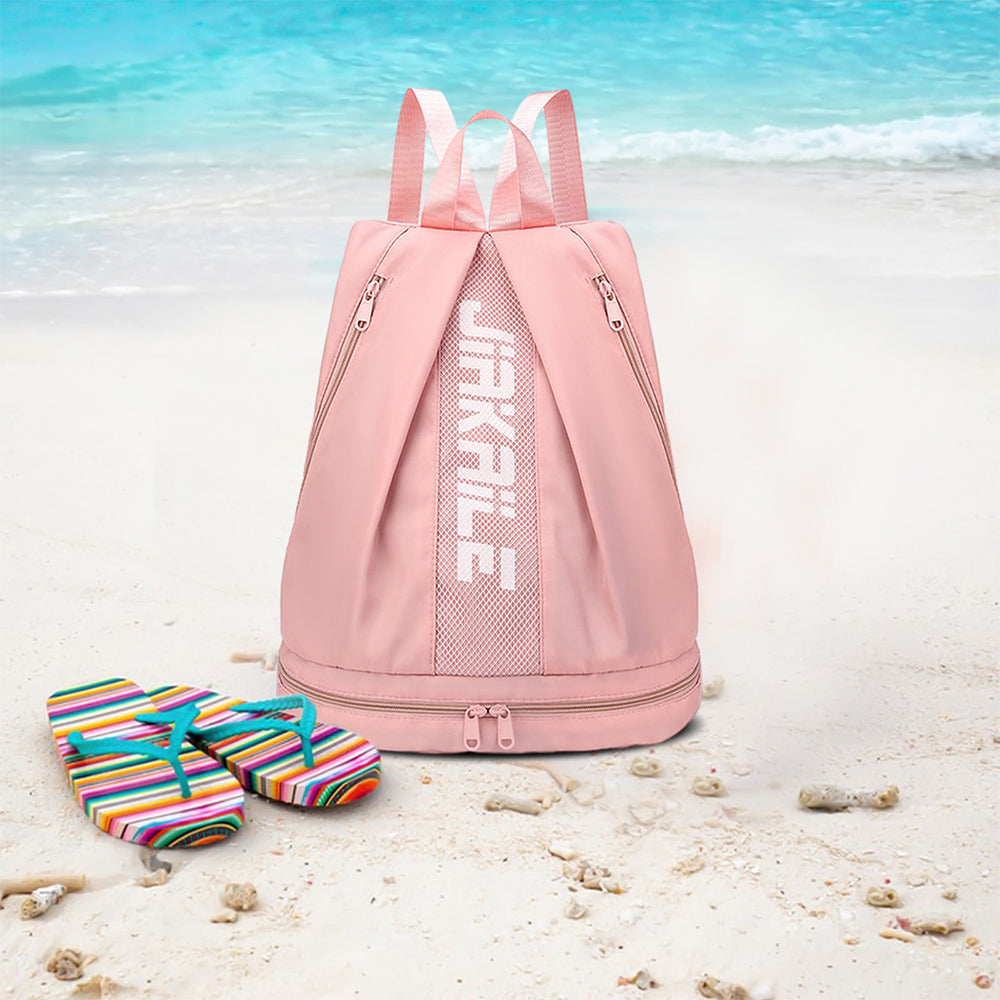 Vibe Geeks Water Resistantion Sports Backpack Gym Bag with Shoes Compartment - Pink