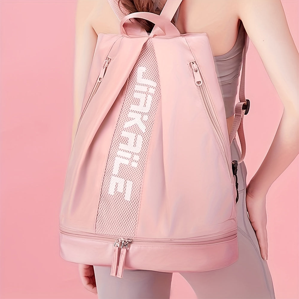 Vibe Geeks Water Resistantion Sports Backpack Gym Bag with Shoes Compartment - Pink