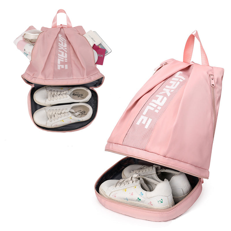 Vibe Geeks Water Resistantion Sports Backpack Gym Bag with Shoes Compartment - Pink